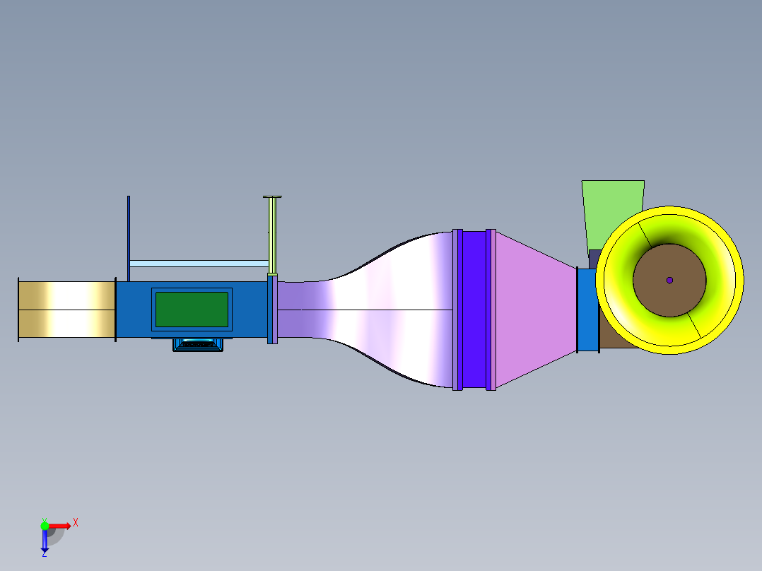 高速风洞阵风模拟装置俯视图