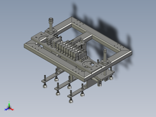 YZHJ-02整体移载机构整体夹具夹爪气缸移载桁架平面口罩自动装箱模型图20210316半自动