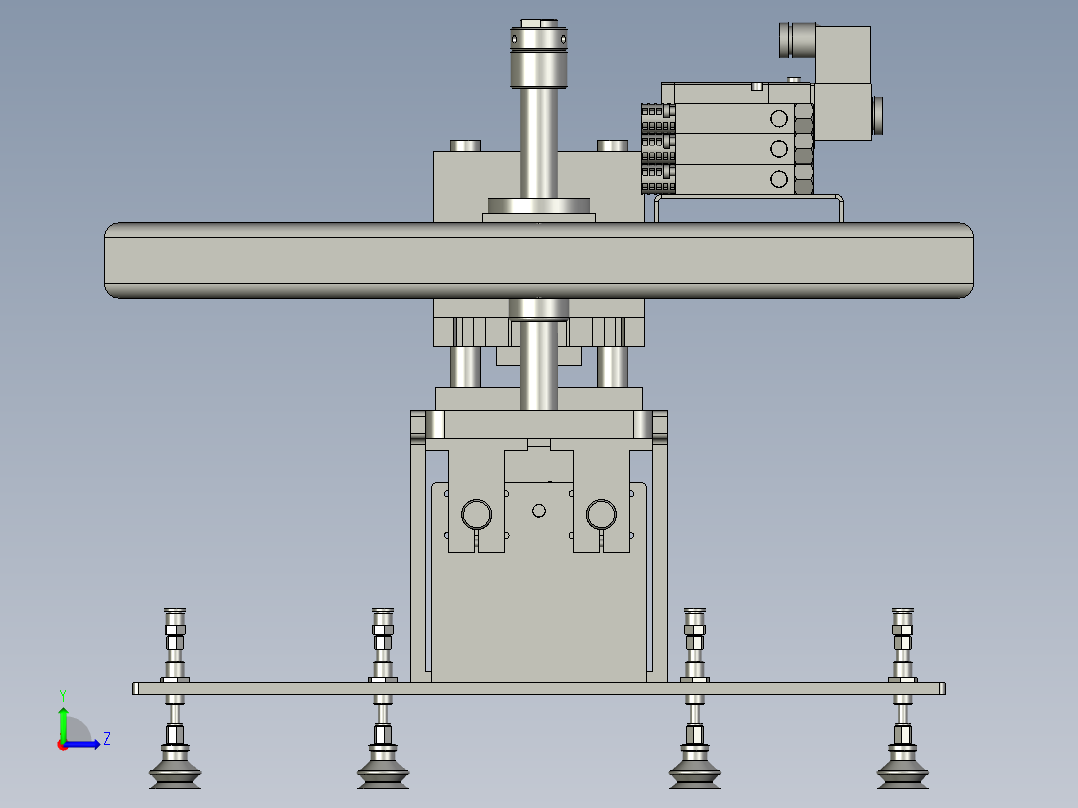 YZHJ-02整体移载机构整体夹具夹爪气缸移载桁架平面口罩自动装箱模型图20210316半自动左视图