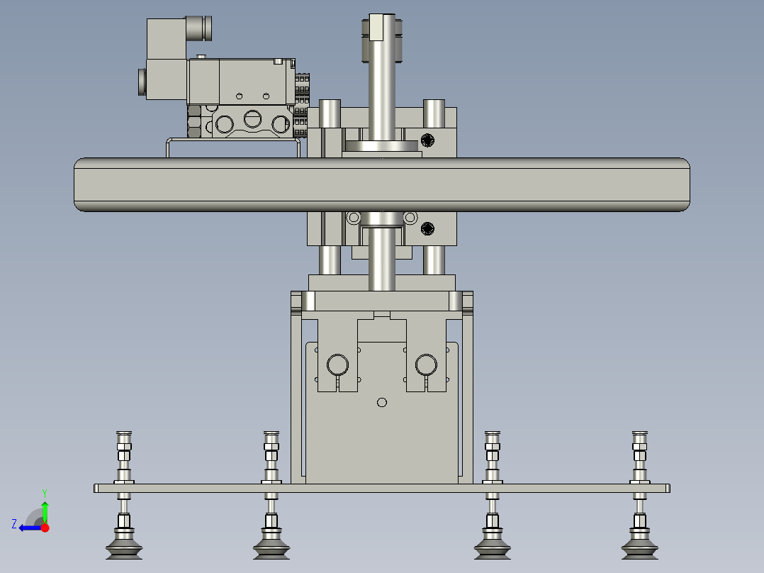 YZHJ-02整体移载机构整体夹具夹爪气缸移载桁架平面口罩自动装箱模型图20210316半自动右视图