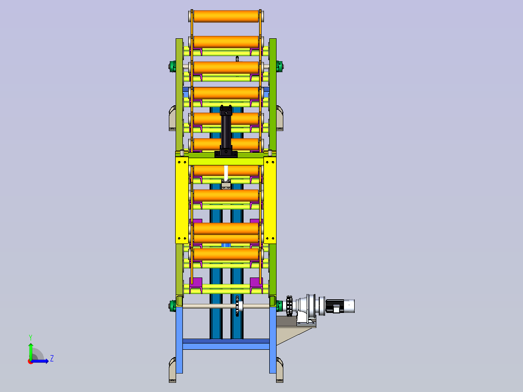 切管机送料滚轮架左视图