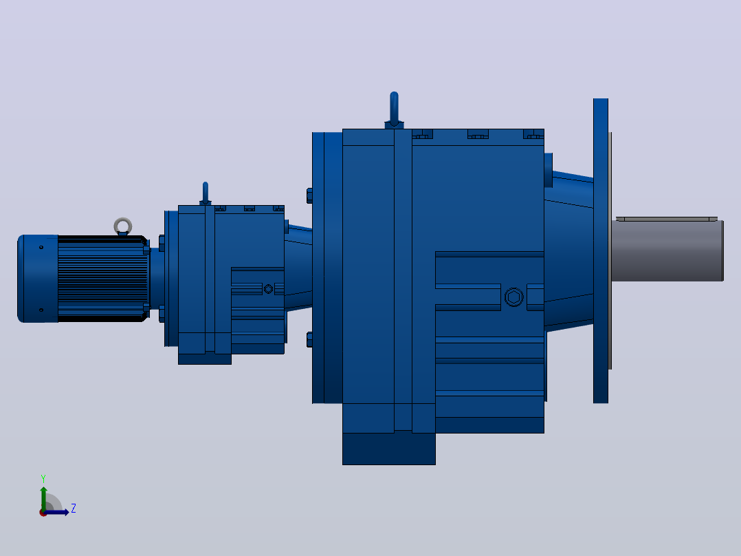 RF137R77法兰轴伸式组合型斜齿轮减速机RF137R77-Y0.18-4P-63-M1-0°-Φ450左视图