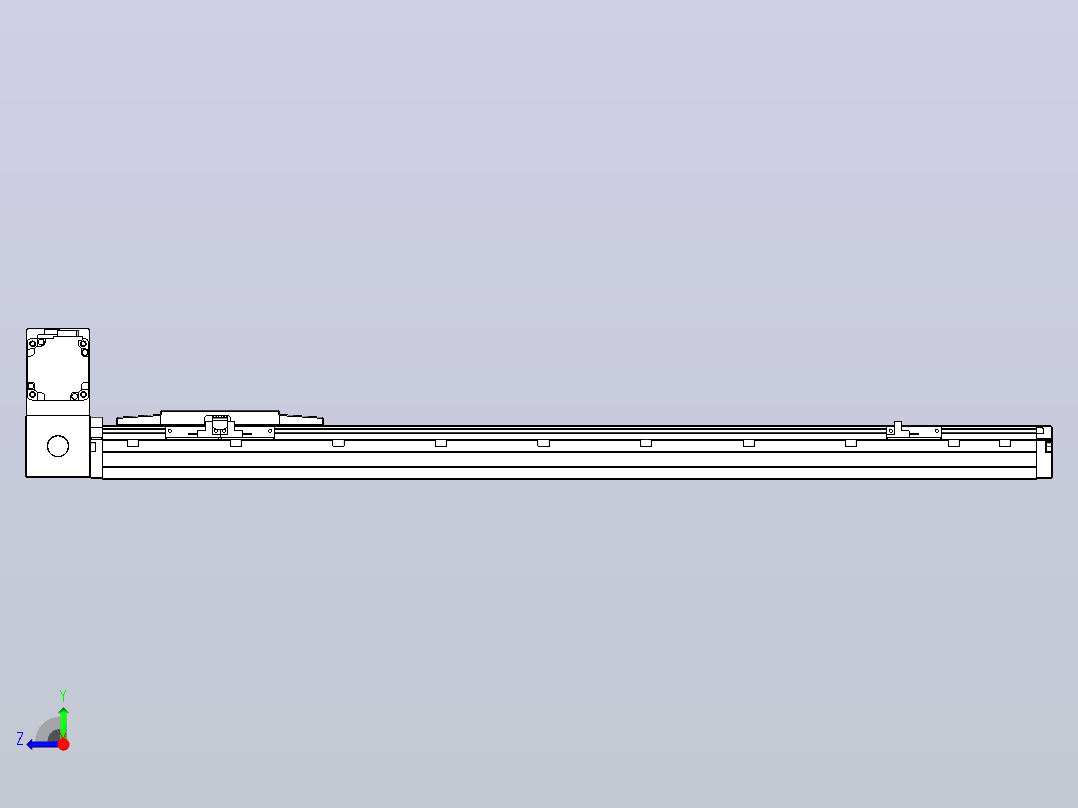 机器人皮带驱动直线轴TPA-GCB-120-P70-L650-LU-M20-N3右视图