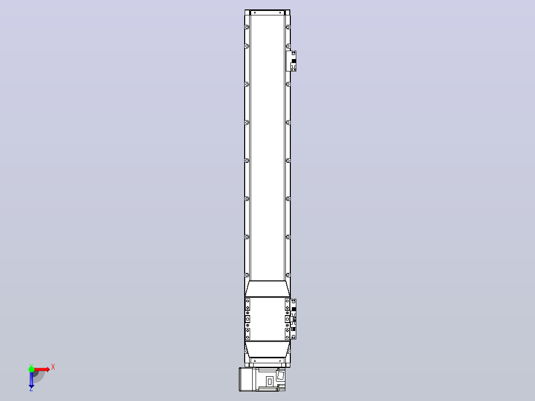 机器人皮带驱动直线轴TPA-GCB-120-P70-L650-LU-M20-N3俯视图