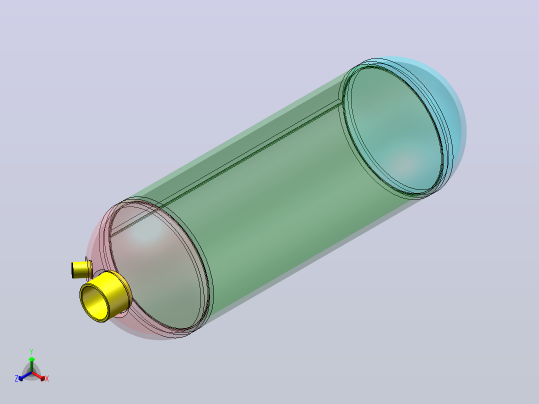 气瓶焊接工艺设计（12MPa）（SW+CAD+说明书）正等轴测图