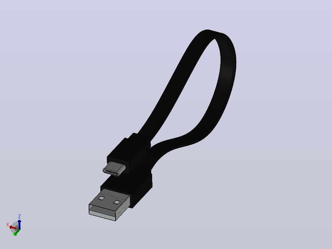 c型usb充电电缆主视图