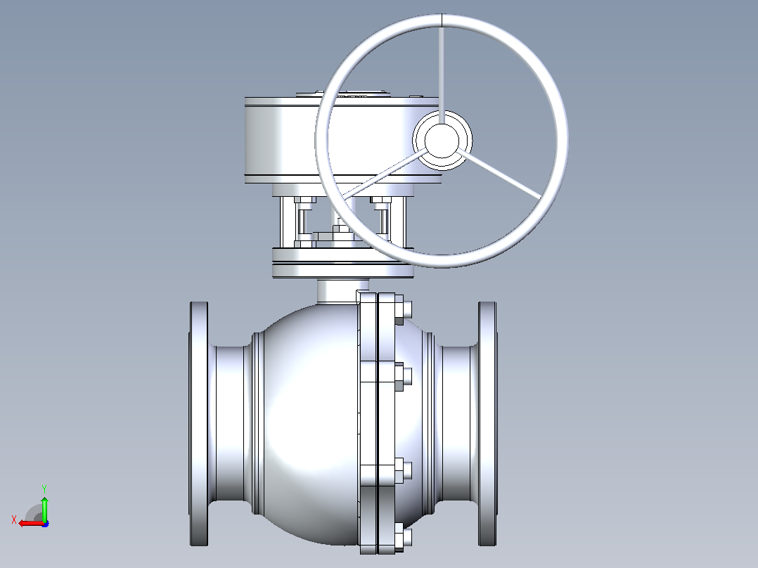 DN150 PN16 球阀后视图