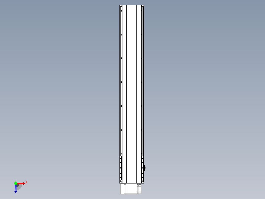皮带直线轴半封闭可选导轨TPA-HNB-202D-140-L1150-LP-C-P75-N3俯视图