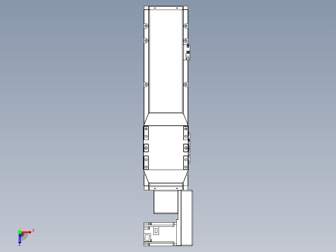 机器人皮带驱动直线轴TPA-GCB-150-P80-L300-QR-M75-N3俯视图