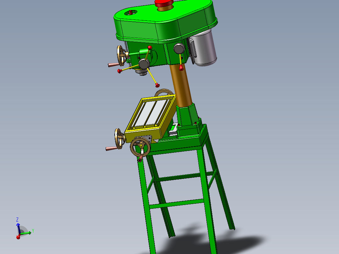 手动铣床设备设计案列分析主视图