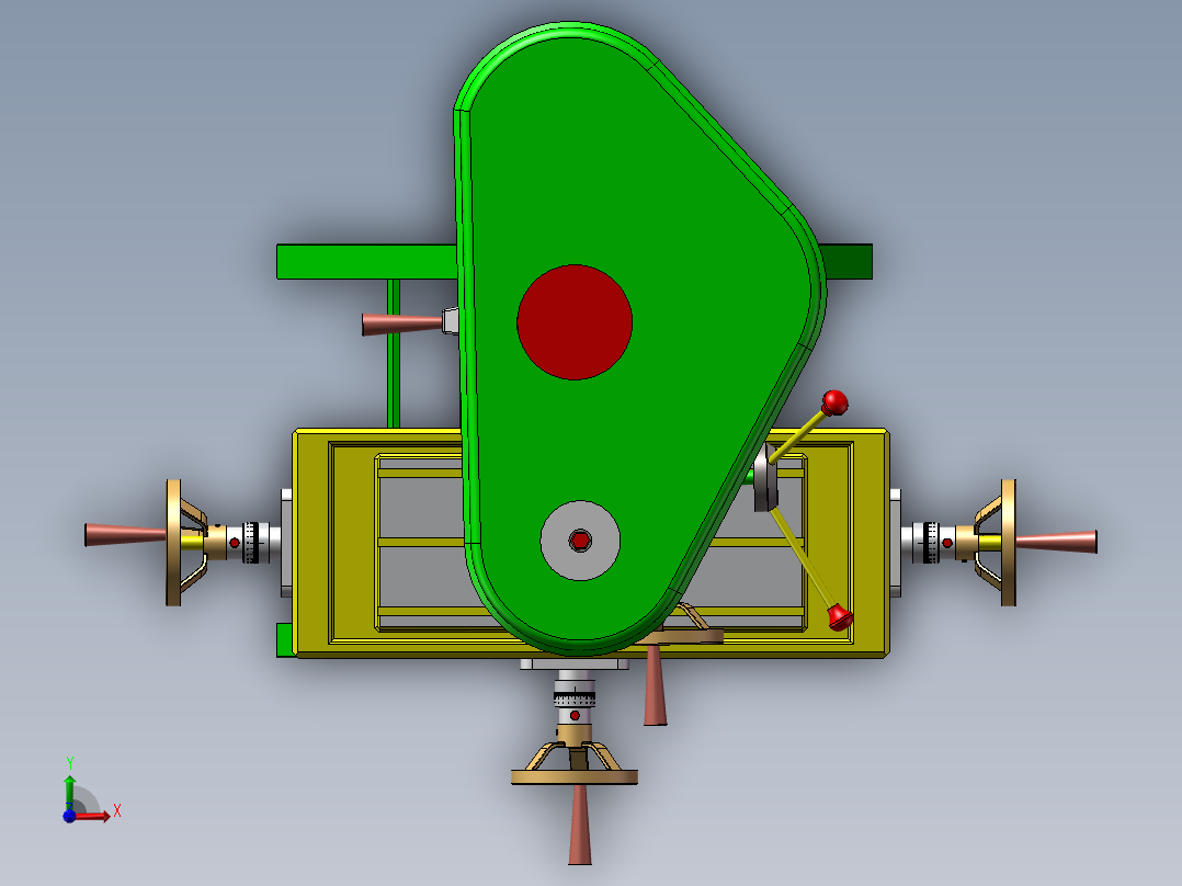 手动铣床设备设计案列分析前视图