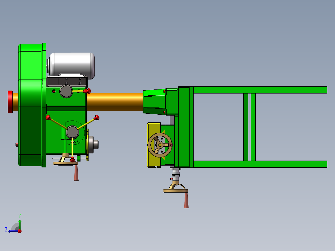 手动铣床设备设计案列分析右视图