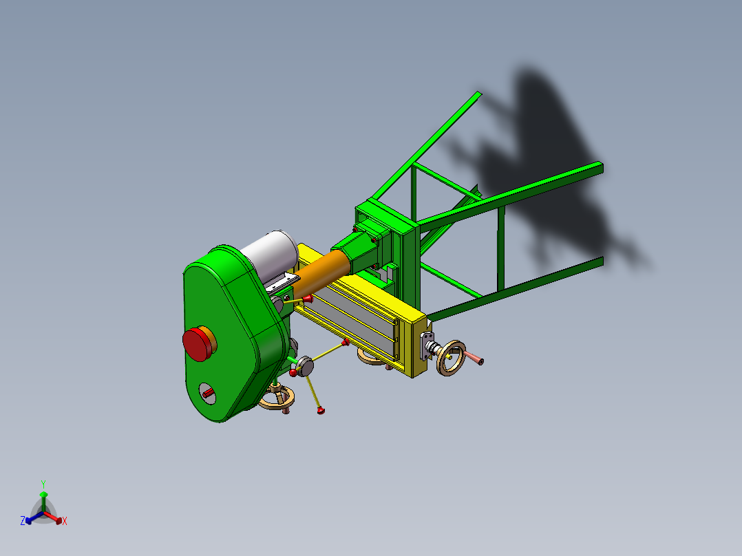 手动铣床设备设计案列分析正等轴测图