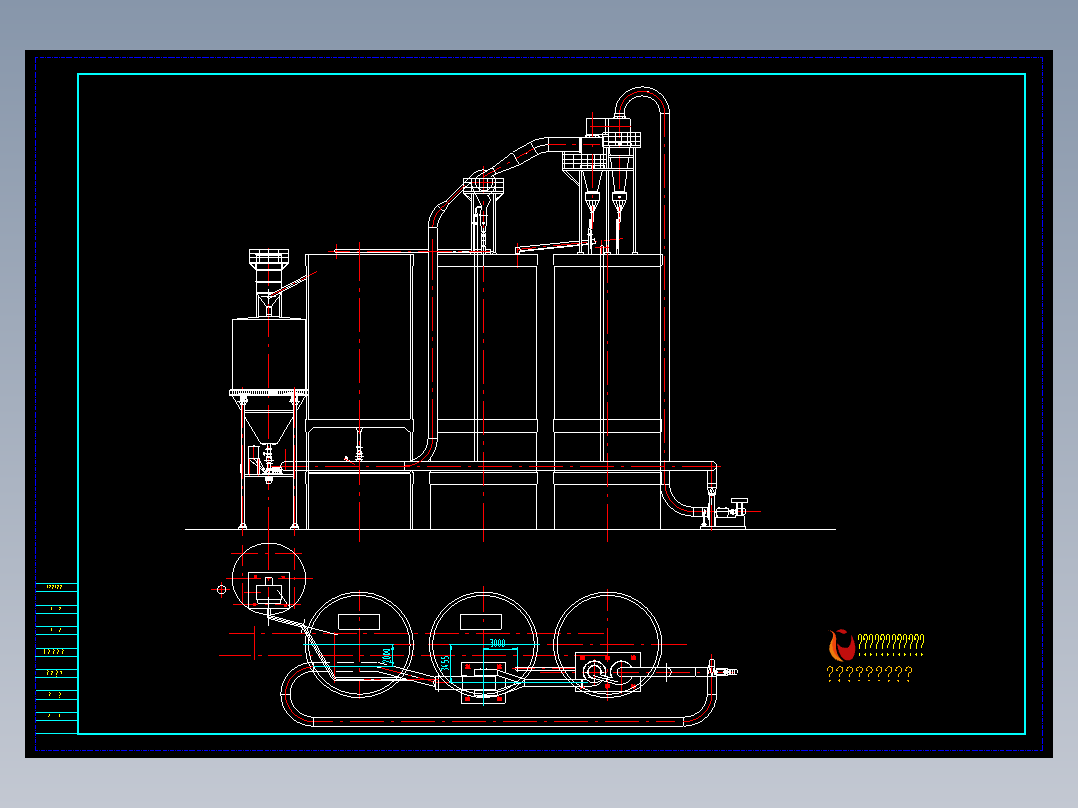 蜗壳式35-40t／h粉煤灰分选系统设备布置图