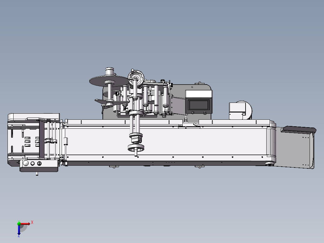 无人化全自动贴标机3d图纸俯视图