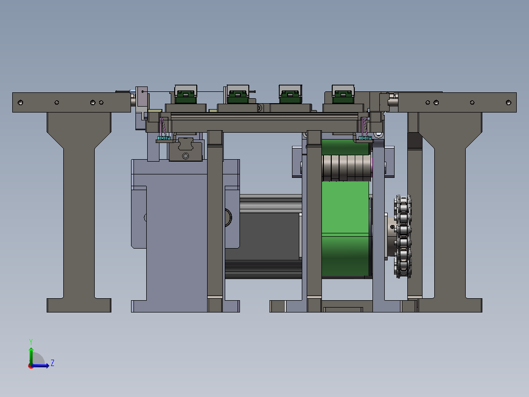 B36-定距流水线3D模型左视图