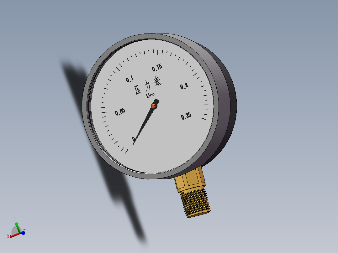 机械式气压环形压力表3d图纸 压力检测表3d模型