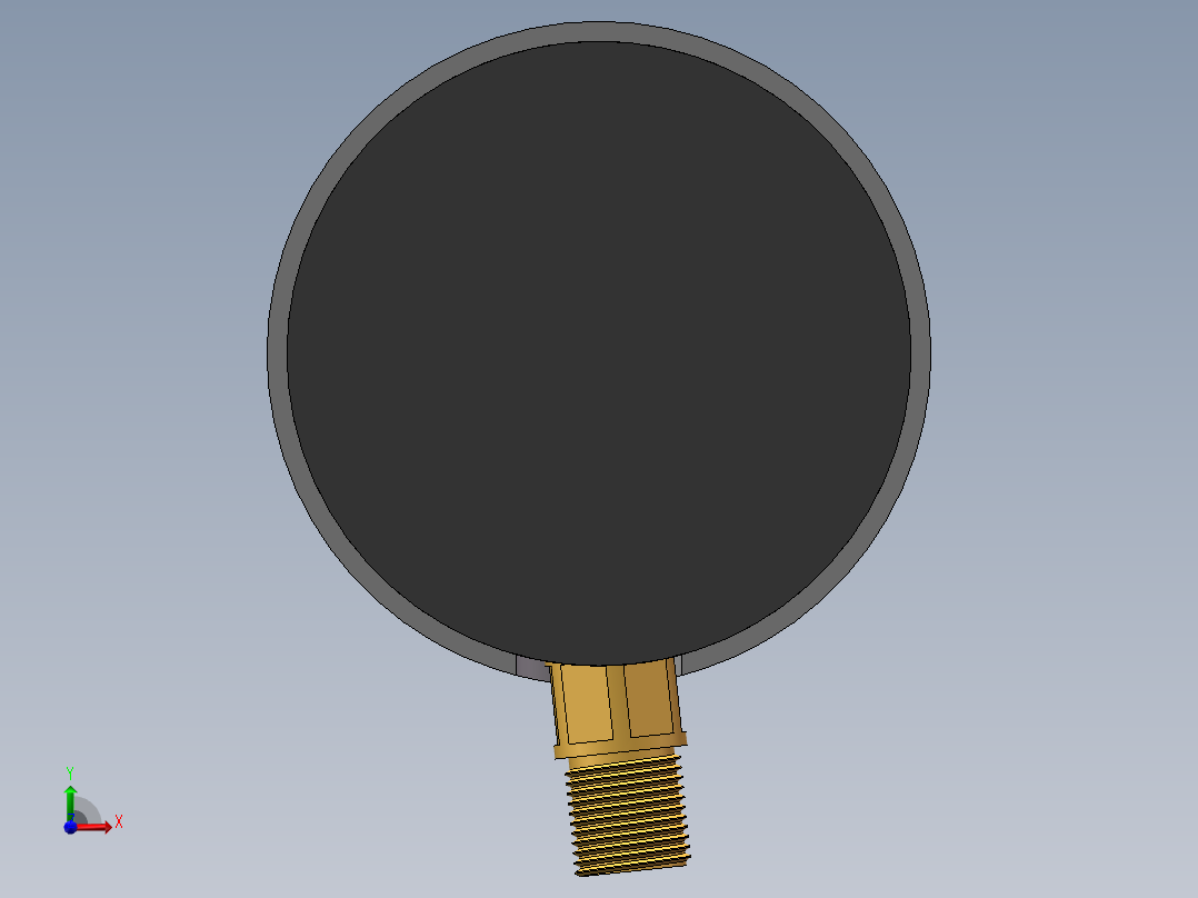 机械式气压环形压力表3d图纸 压力检测表3d模型前视图