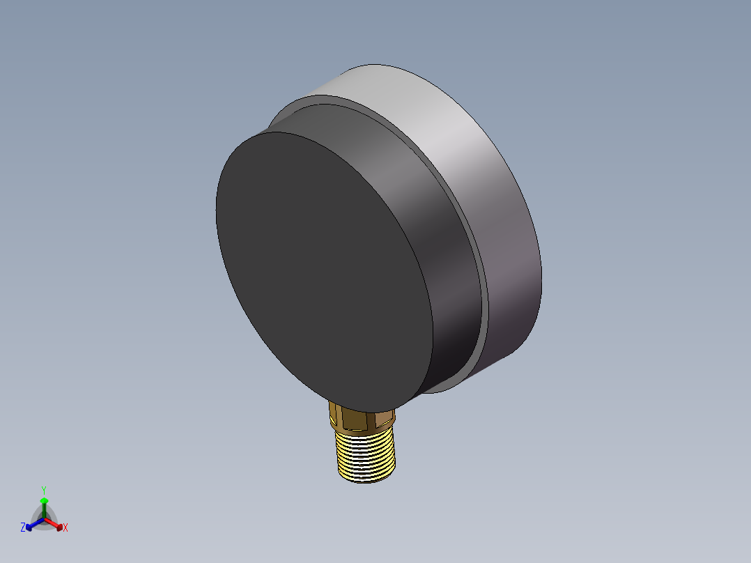机械式气压环形压力表3d图纸 压力检测表3d模型正等轴测图