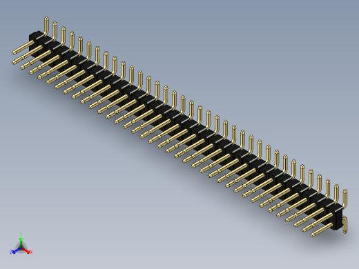 彩色公排针 100mil 2.54mm 系列-DS1022_black_72p_100mil_TypeSMT_rev1.0