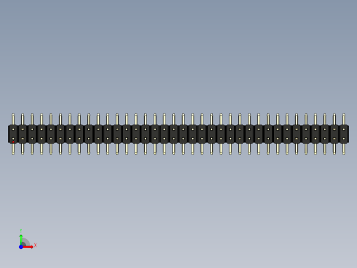 彩色公排针 100mil 2.54mm 系列-DS1022_black_72p_100mil_TypeSMT_rev1.0前视缩略图