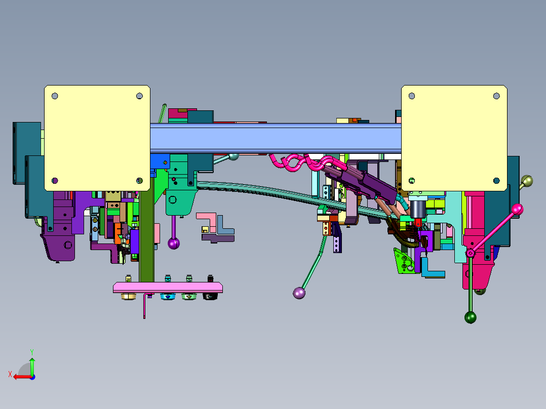 汽车门板加工的固定工装后视图