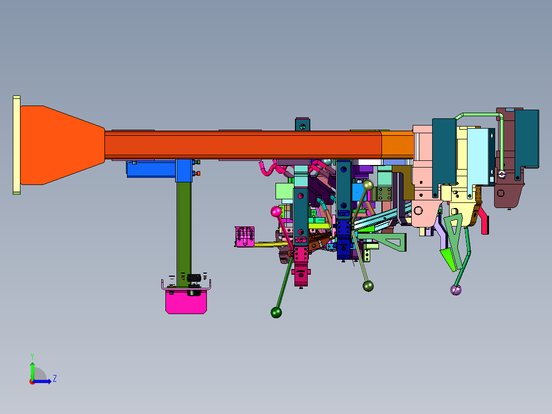 汽车门板加工的固定工装左视图
