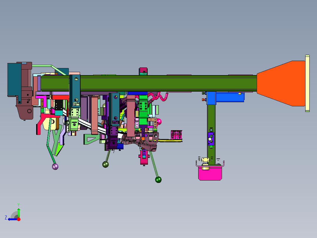 汽车门板加工的固定工装右视图