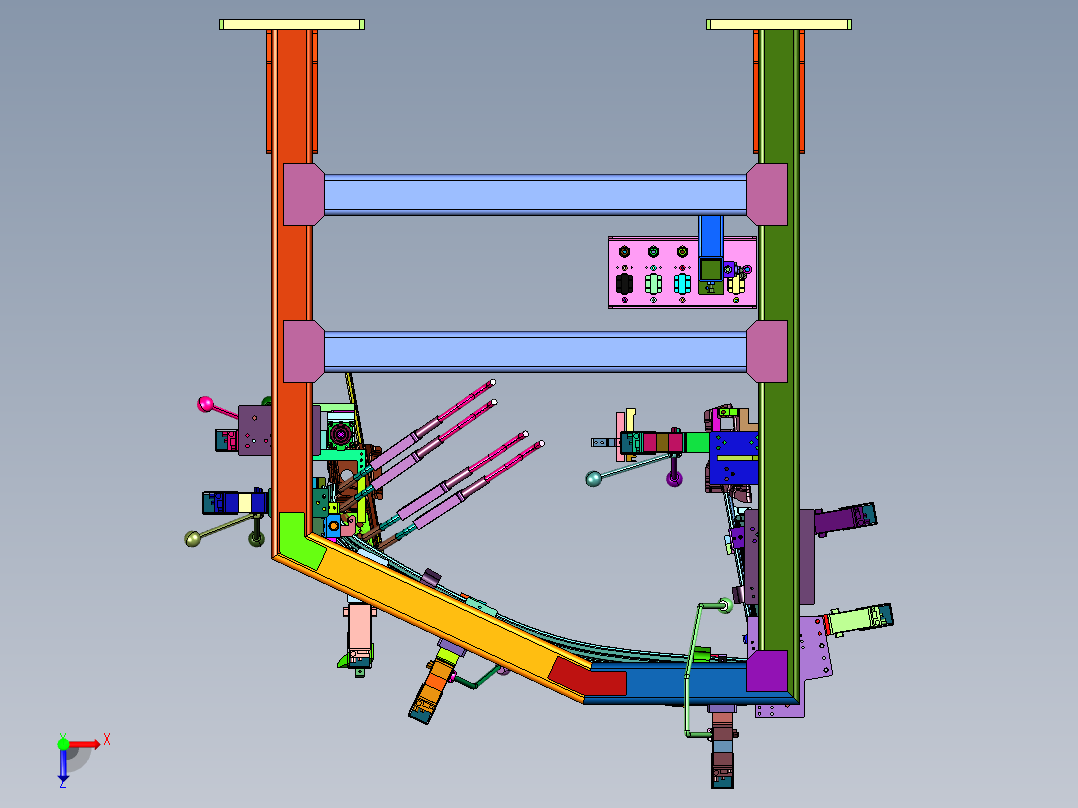 汽车门板加工的固定工装俯视图