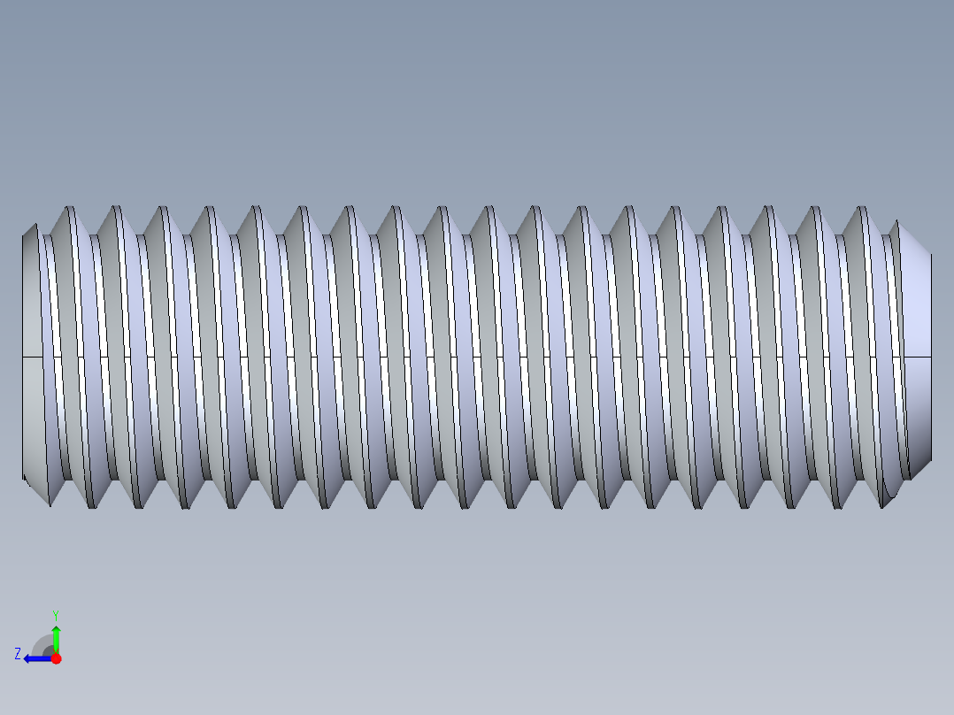 UNC 平头紧定螺钉-UNC SET SCREW 0.500 x1.500.STEP右视图