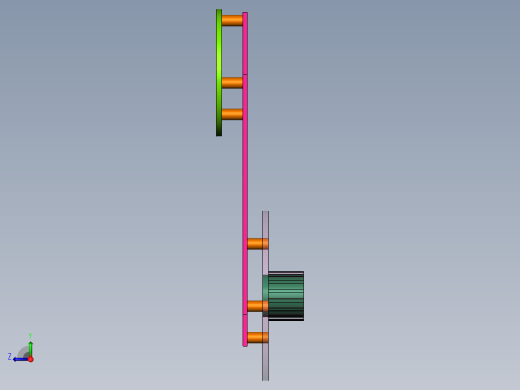 三联平行四边形机构右视缩略图