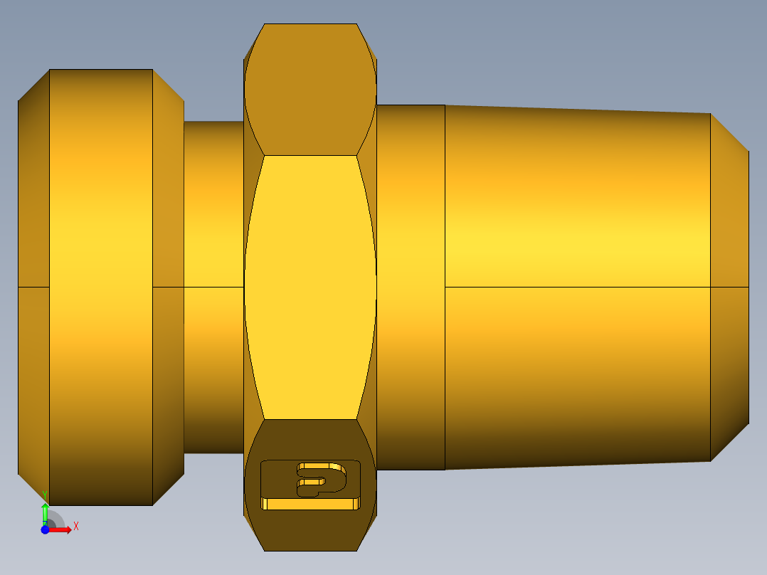 倒齿式工业管接头Ball-End Joint Adapter to Male Pipe 127HB-6-4前视图
