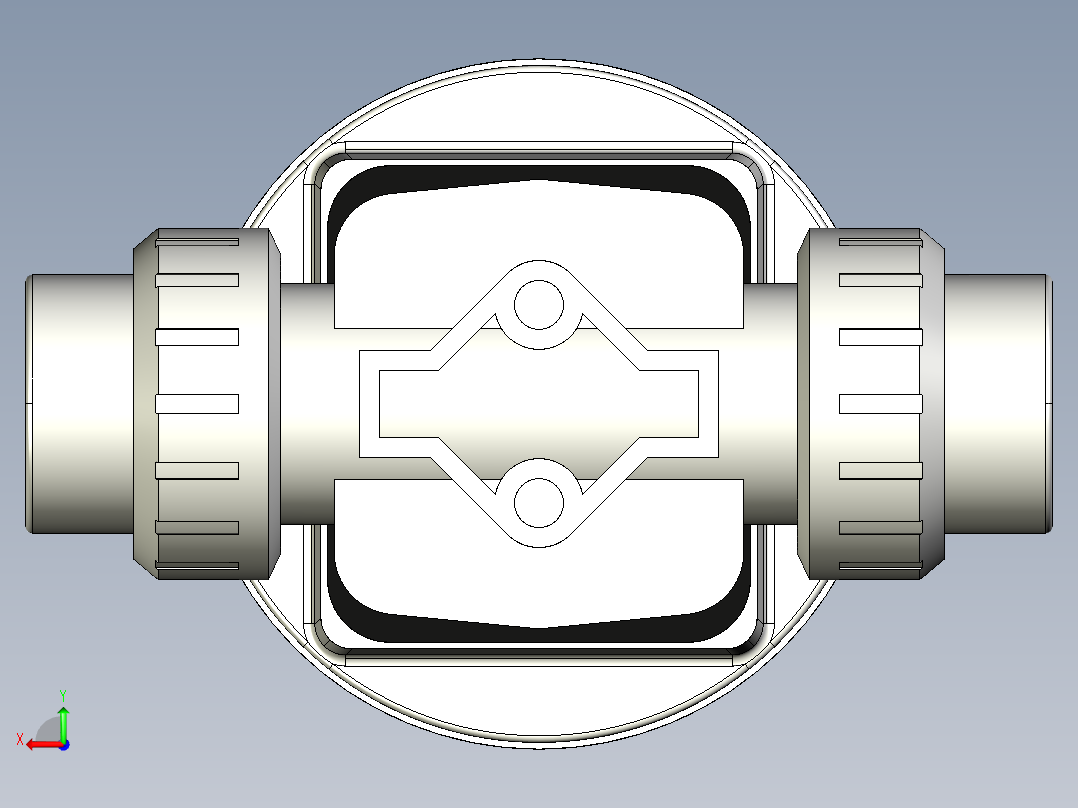 7DKMUACCP NC 气动隔膜阀，常闭，与溶剂焊接女性联盟结束，ASTM PVC-C系列后视图