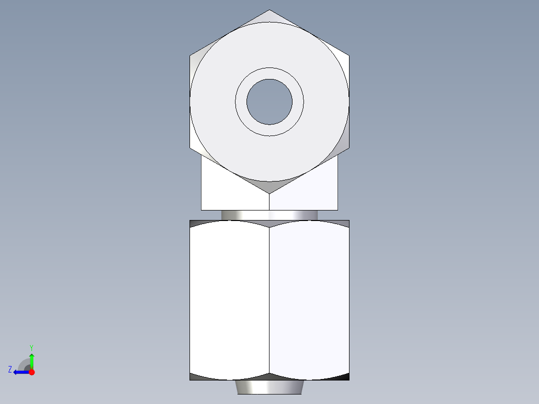 卡套式工业通用硬管接头EO_Swivel_nut_branch_tee_ET06LCF右视图