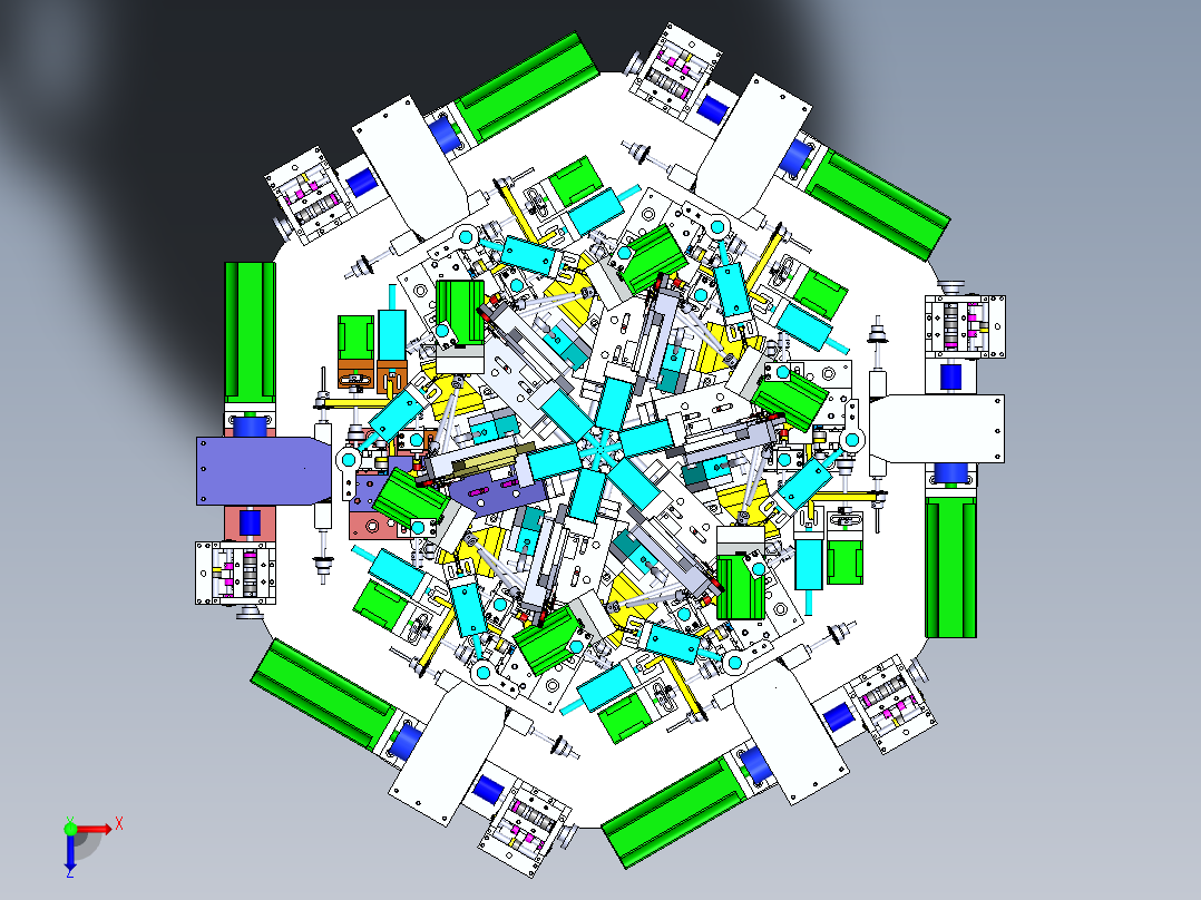 磁环机设备俯视图