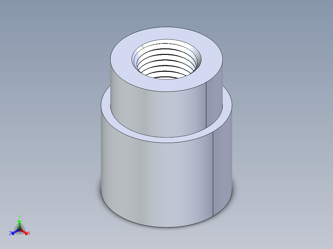 聚氯乙烯配件13-Sch80_ReducerCoupling_FPTxFPT_830-052_0.375in x 0.25in正等轴测图