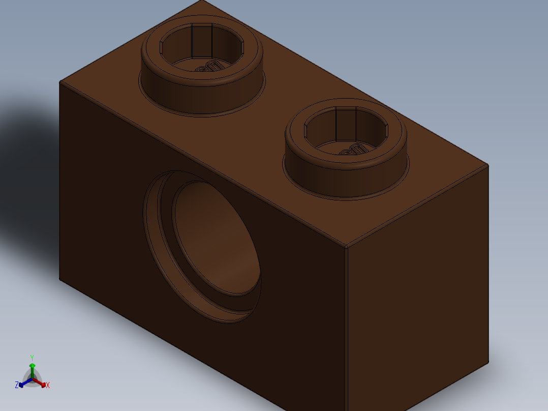 乐高机械组积木（横梁）-4211252 - 3700 Reddish Brown Technic Brick 1 x 2 with Hole