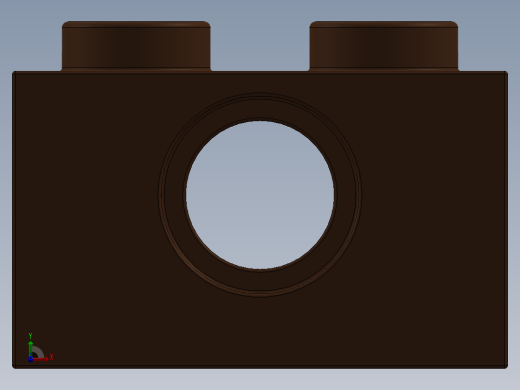 乐高机械组积木（横梁）-4211252 - 3700 Reddish Brown Technic Brick 1 x 2 with Hole前视缩略图