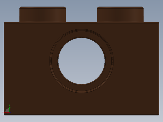 乐高机械组积木（横梁）-4211252 - 3700 Reddish Brown Technic Brick 1 x 2 with Hole后视缩略图