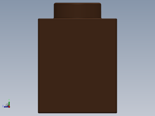 乐高机械组积木（横梁）-4211252 - 3700 Reddish Brown Technic Brick 1 x 2 with Hole右视缩略图