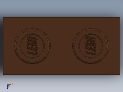 乐高机械组积木（横梁）-4211252 - 3700 Reddish Brown Technic Brick 1 x 2 with Hole俯视缩略图