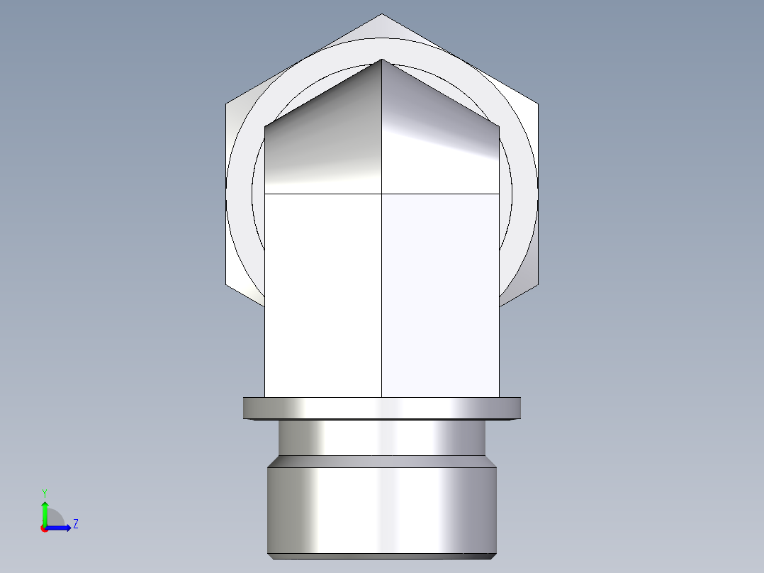 卡套式工业通用硬管接头EO_Male_stud_elbow_WE22LR71左视图