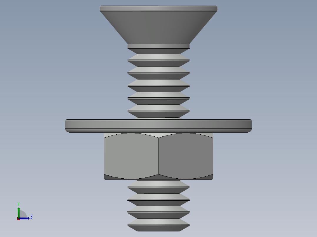紧固件-0.2500 Flathead左视图