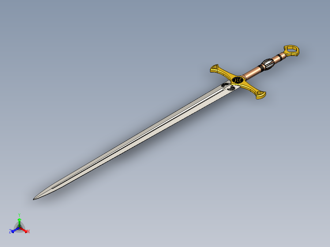 剑、宝剑(8)正等轴测图