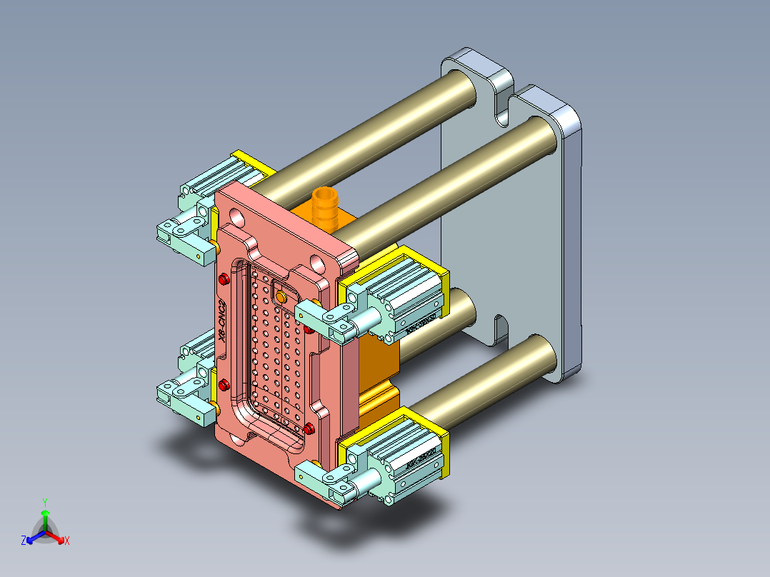 X8-C笔记本CNC工装夹具三维模型NC2-1028主视图