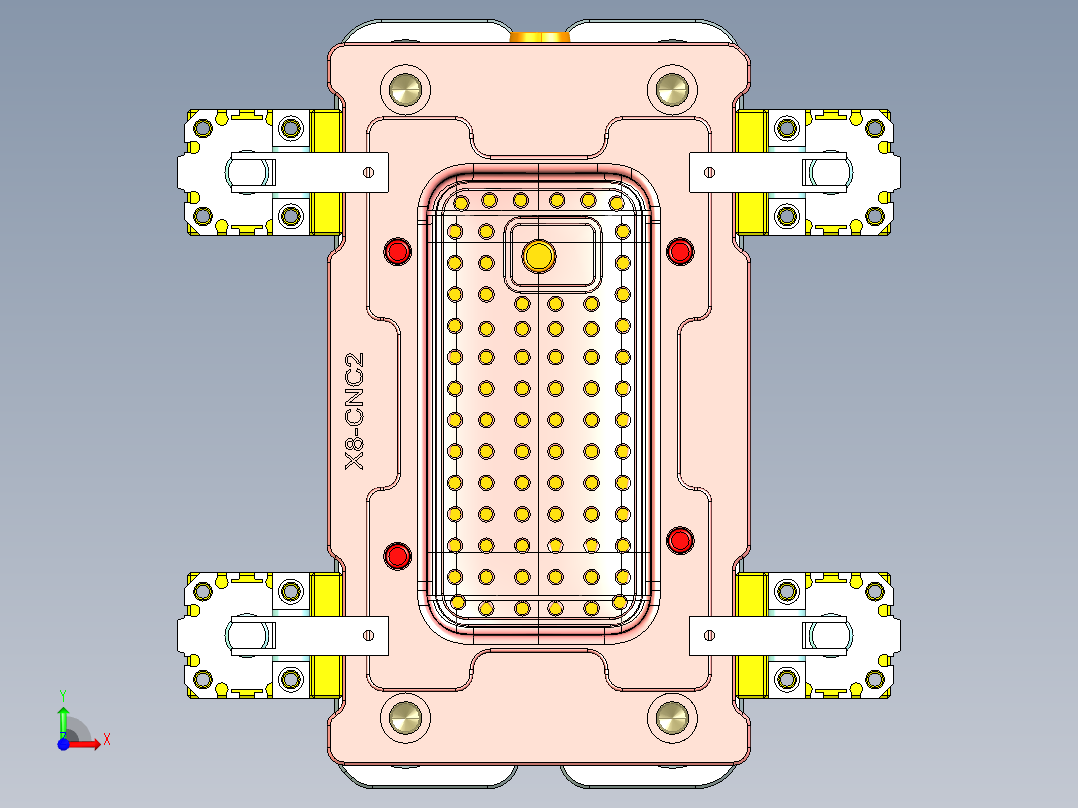 X8-C笔记本CNC工装夹具三维模型NC2-1028前视图