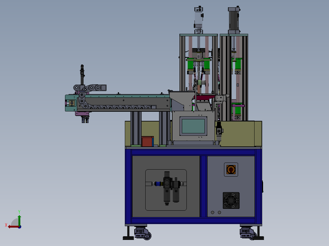 多轴自动螺丝机（sw16可编辑+工程图+bom）后视图