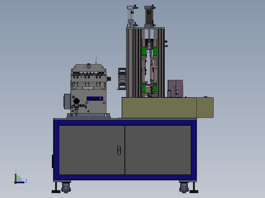多轴自动螺丝机（sw16可编辑+工程图+bom）左视图