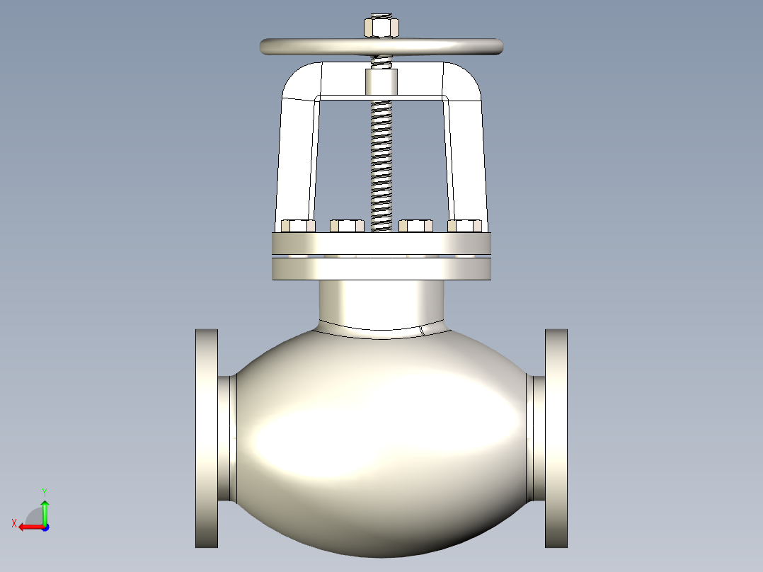 日标铸铁 铸钢截止阀 截止止回阀-JIS5K-100后视图