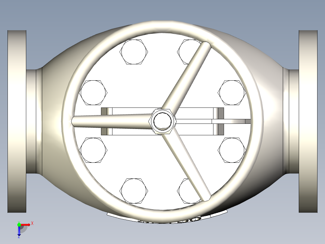 日标铸铁 铸钢截止阀 截止止回阀-JIS5K-100俯视图